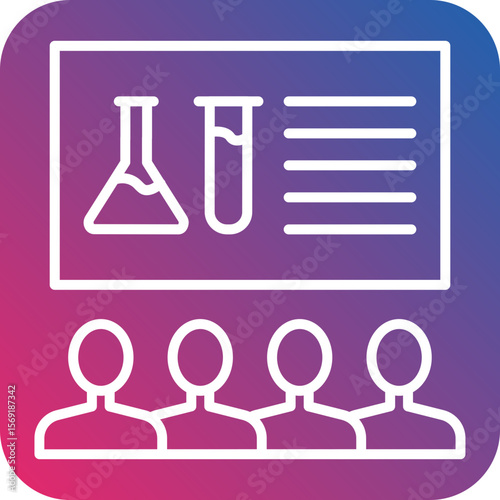 Chemistry Seminar Line Icon Style