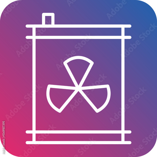 Nuclear Waste Line Icon Style
