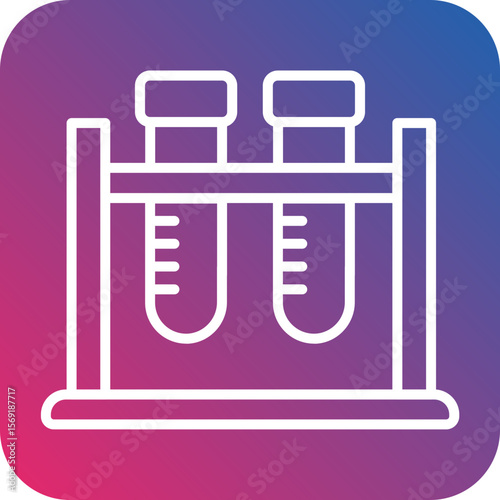 Test Tube Stand Line Icon Style
