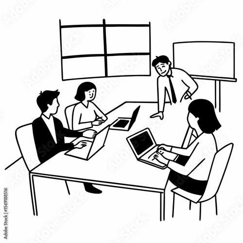 Business people in office discussing project