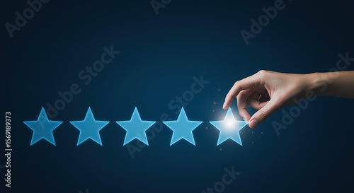 Hand Selecting Five Star Rating, Customer Feedback, Excellent Se