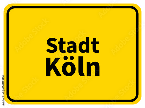 Illustration of a city entrance sign for the city of Köln (Cologne)	
