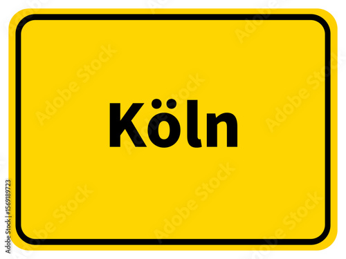 Illustration of a city entrance sign for the city of Köln (Cologne)