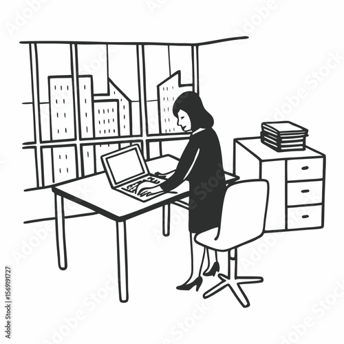 Business woman busy working in office