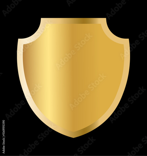 Golden shield emblem on white background, perfect for security, heraldic, or luxury branding and graphic design use