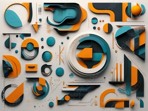 Abstract Geometric Art Composition