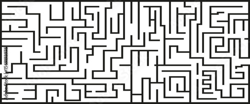 Black rectangle maze background. Labyrinth background. Vector illustration