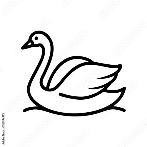 Minimalist outline swan icon