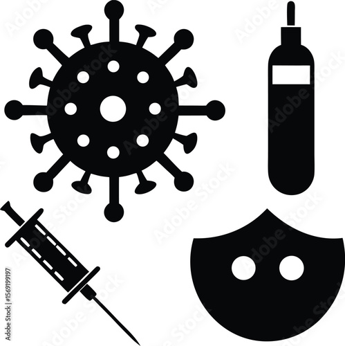 vector illustration of a medical syringe