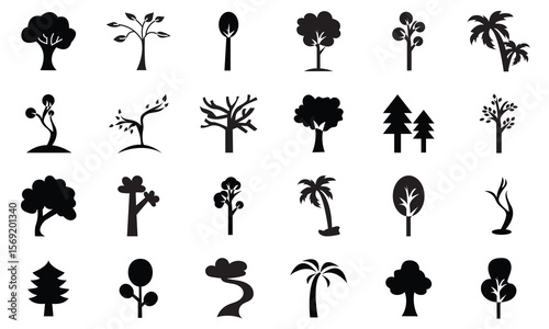 Trees vector icon . Pictograms and infographics for mobile apps. vector illustration