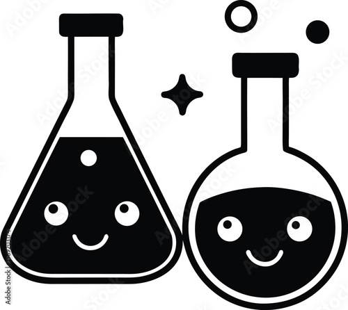 vector illustration of laboratory glassware