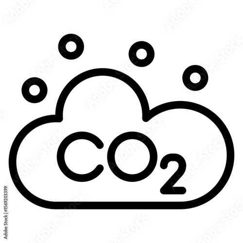 CO2 Pollution Icon Style
