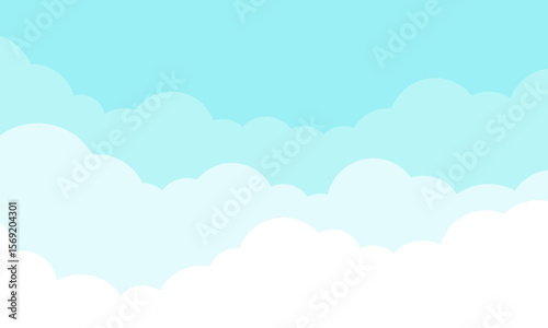 もくもく雲の背景・フレーム