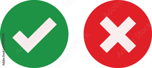 Simple checkmark design element in red and blue with clean lines
