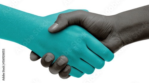 Illustrative Handshake Symbolizing Business Cooperation and Partnership, Ideal for Corporate Posters and Design Elements.