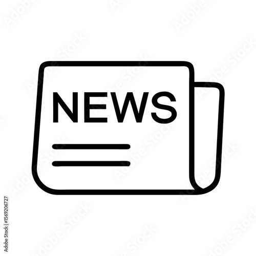 News icon representing a newspaper with headlines and design  