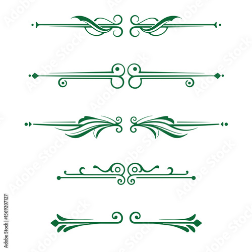 Elegant green decorative dividers collection for design projects