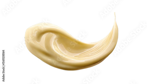 Isolated PNG of flowing, realistic mayonnaise captured mid-motion on a transparent background, ideal for food design, dairy ads, or cooking visuals. Mimics spreading textures of cheese, cream, or milk