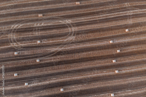 Straw bales with sunset