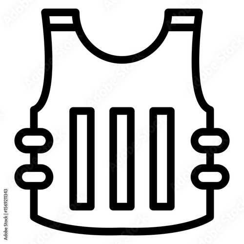 Bulletproof Vest Icon Style