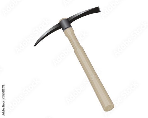 https://youtu.be/0qE8X5ulai8?si=6MLFznNT-utQZARpvector design of a tool called a garden pick mattock hoe which is usually used to dig the ground or destroy hard objects such as rocks and the like