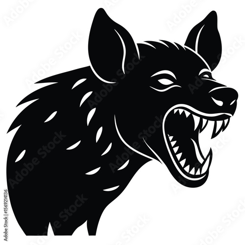 Hyena Silhouette Vector Graphic Laughing Wild Animal Design for Creative Projects