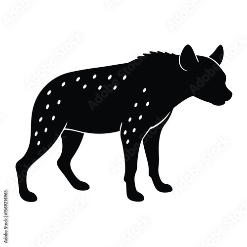 Hyena Silhouette in Stalking Position Vector Illustration for Graphic Design