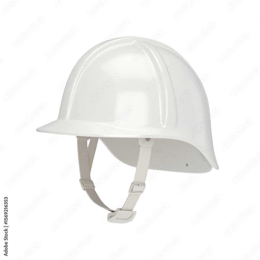 Fototapeta premium Protective rescue worker helmet with safety design used in emergency response and disaster relief isolated on white background