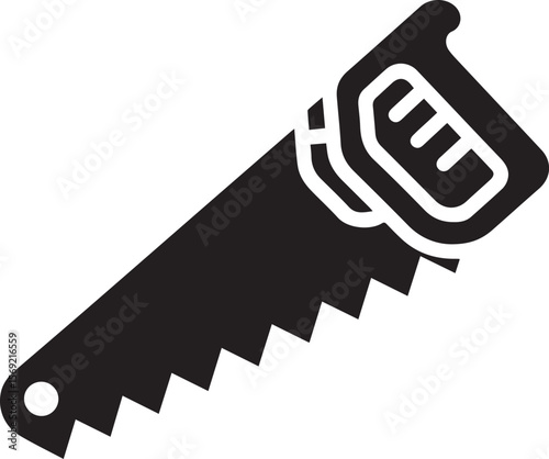 hand saw flat silhouette icon vector