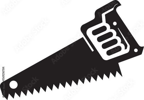hand saw flat silhouette icon vector