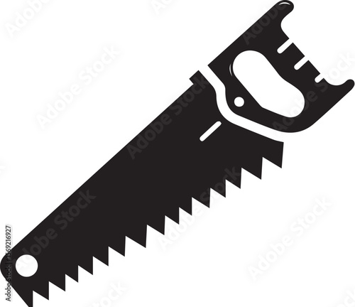 hand saw flat silhouette icon vector