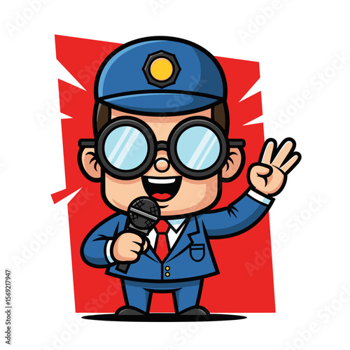 Cartoon police officer character illustration