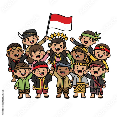 Children in traditional indonesian outfits