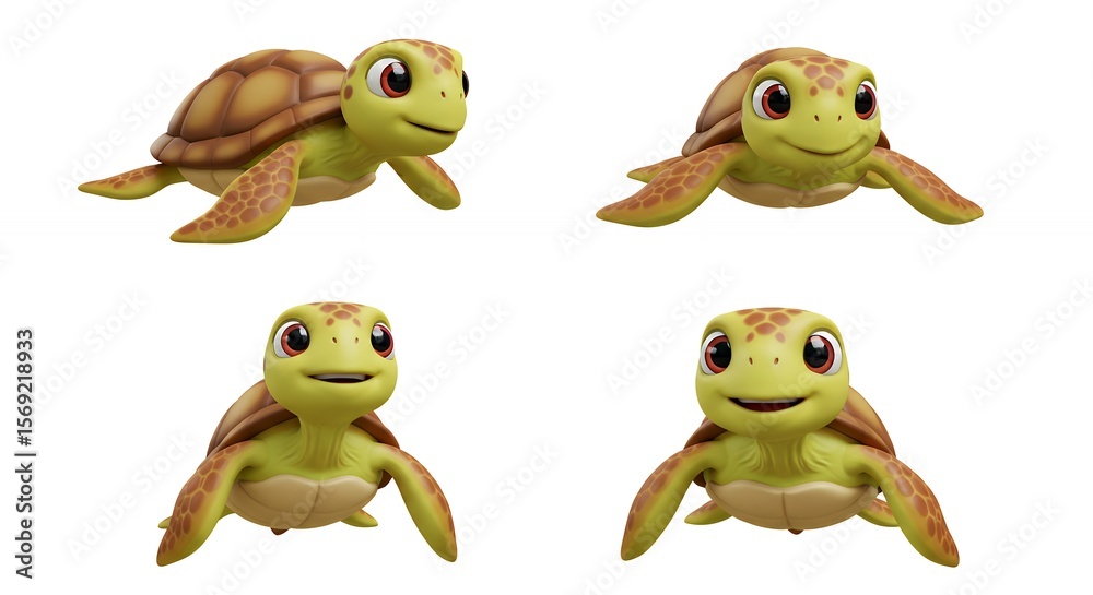 Fototapeta premium Cartoon turtle images collection