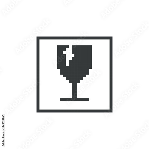 fragile icon pixel art pack, vector illustration on isolated background.