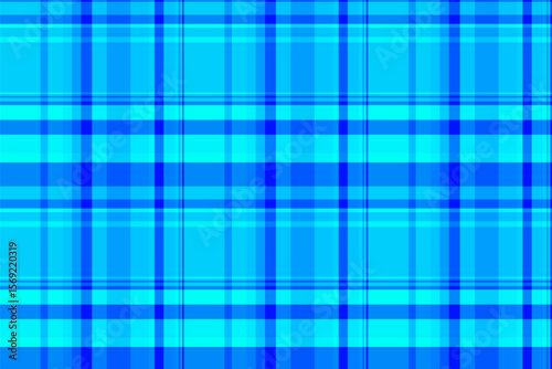 Horizon pattern texture textile, gift card tartan seamless plaid. Handsome vector background fabric check in bright and deep sky blue colors.