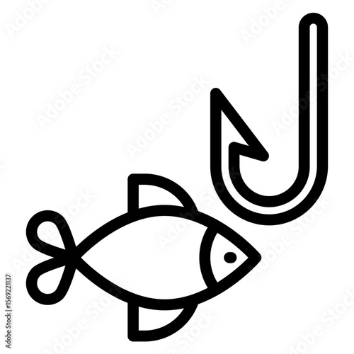 Bait Fishing Icon Style