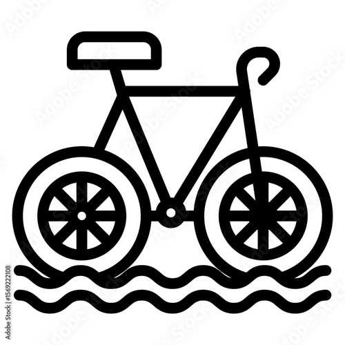 Water Tricycle Icon Style