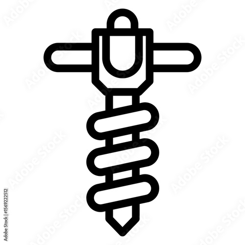 Drain Auger Icon Style