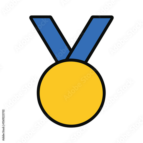 Award ribbon rosette with blank center symbolizing achievement and success vector 