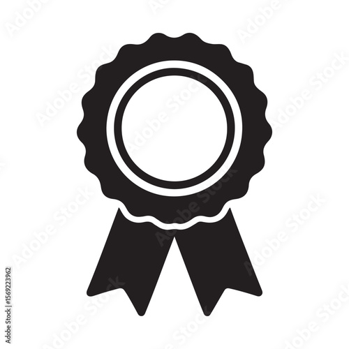 Award ribbon rosette with blank center symbolizing achievement and success vector 