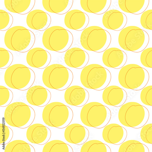 Seamless pattern with circular shapes resembling peaches