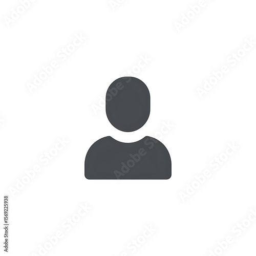Simple dark gray silhouette of a person, centered on a white background, representing a user or profile.