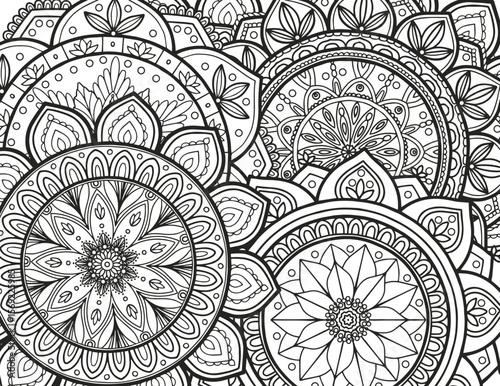 Abstract floral background. Coloring page for adults and children.