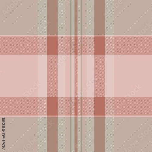 Subtle blush pink and taupe plaid pattern.  Elegant textile texture ideal for fashion, home decor, or website backgrounds.  Soft color palette evokes a sense of calm and sophistication.