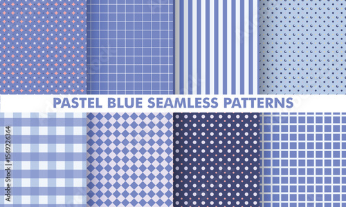 Seamless Pastel Blue Backgrounds – Modern Patterns for Print & Digital Use