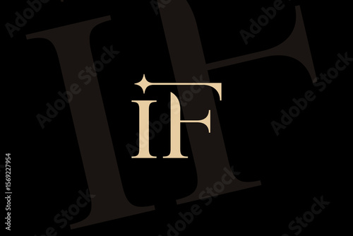 IF or FI letter logo icon design. Classic style luxury initials monogram.