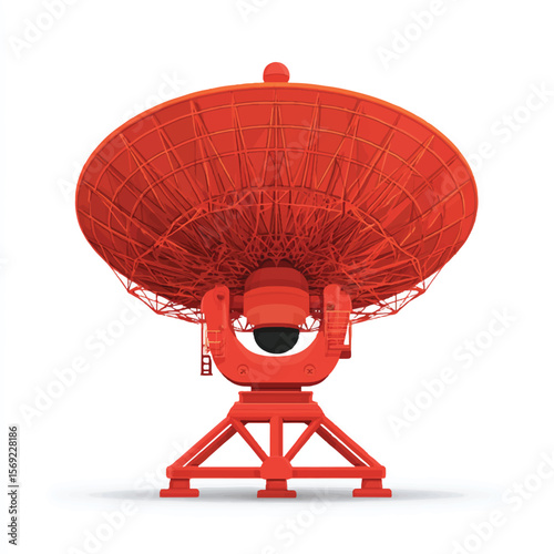 radio dish isolated in White Background, radio dish vector, Flat lay vector illustration