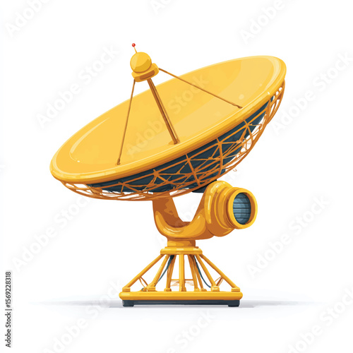 radio dish isolated in White Background, radio dish vector, Flat lay vector illustration