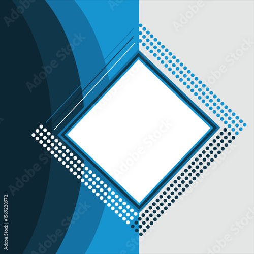 Abstract blue and white diamond shape background design template for business presentation